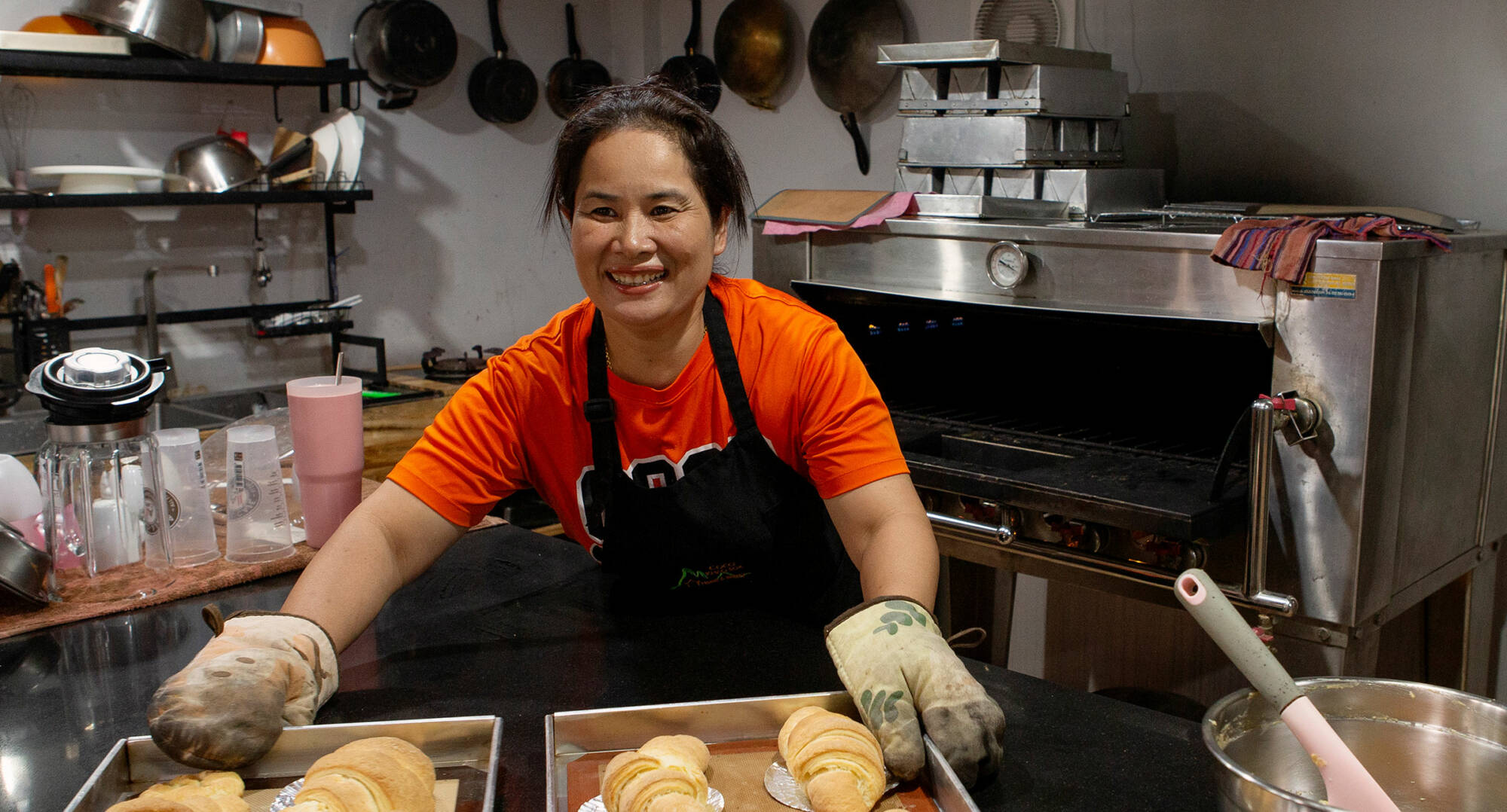 Khao Sok bakery - croissants ready for baking